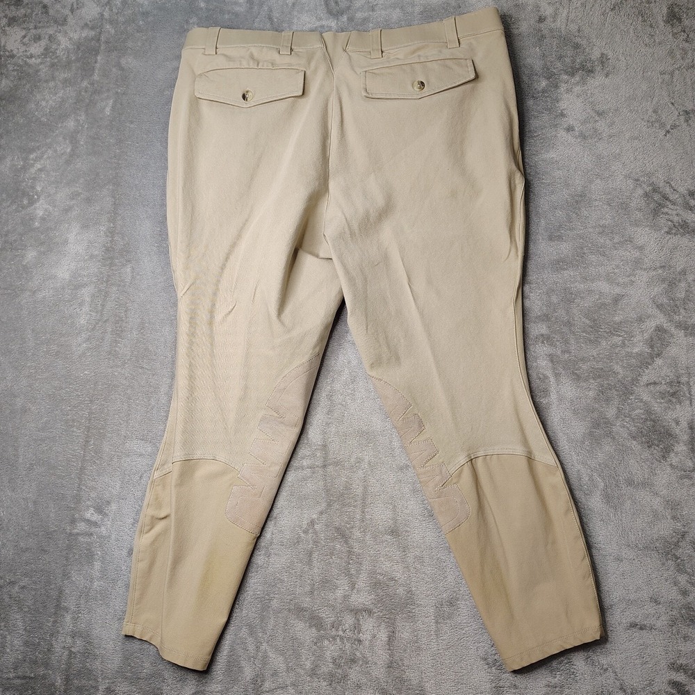 Ariat Heritage Knee Patch Riding Jean Breeches Womens 40R Brown Tan Flap Pockets